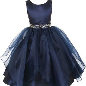 Little Girls Kids Toddler Dazzling Stones Easter Party Wedding Flower Girl Dress